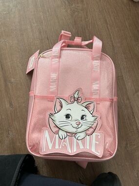 Marie Disney NWT Pink Glitter Kids Backpack with Cat Graphic